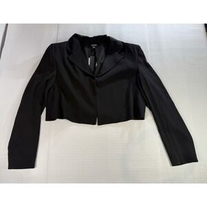 Lea & Viola black cropped blazer jacket, lightweight Size large Chic Party